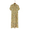 Mimi maternity USA製 フロントエンボス加工 シャツワンピース レディース import:L