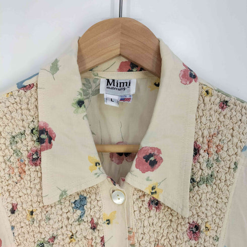 Mimi maternity USA製 フロントエンボス加工 シャツワンピース レディース import:L