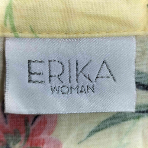 ERIKA WOMAN 花柄 コットンレーヨン オープンカラーシャツ レディース 1X