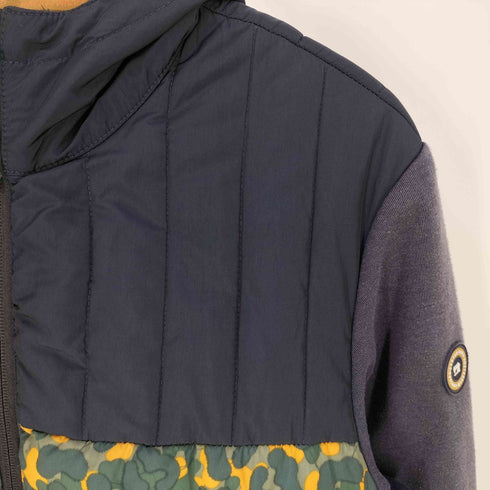 スコッチアンドソーダ SCOTCH&SODA 袖 生地切替 カモフラ キルティング ジップアップ ジャケット メンズ import:M