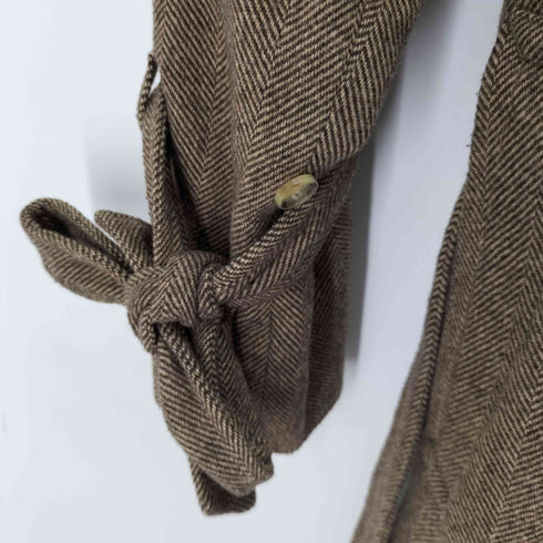 ユニクロ UNIQLO ヘリンボーンストライプロングコート メンズ JPN:M