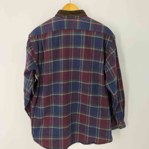 チャップスラルフローレン CHAPS RALPH LAUREN 80S 襟コーデュロイ チェックネルシャツ メンズ import:L