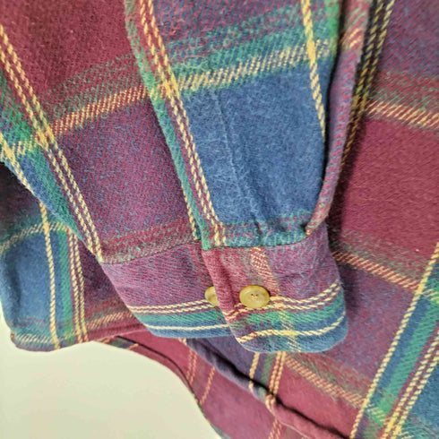 チャップスラルフローレン CHAPS RALPH LAUREN 80S 襟コーデュロイ チェックネルシャツ メンズ import:L