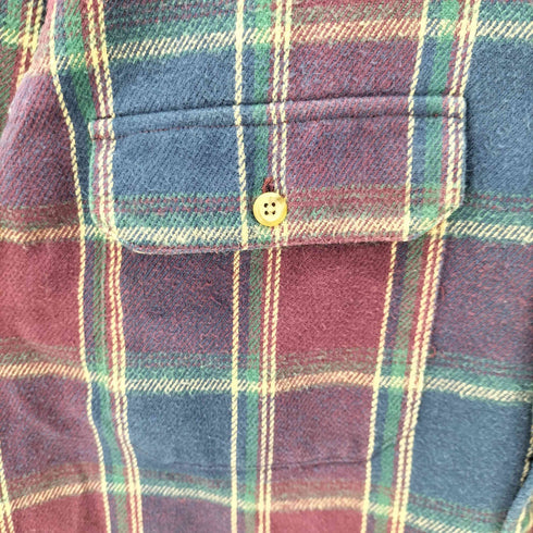 チャップスラルフローレン CHAPS RALPH LAUREN 80S 襟コーデュロイ チェックネルシャツ メンズ import:L
