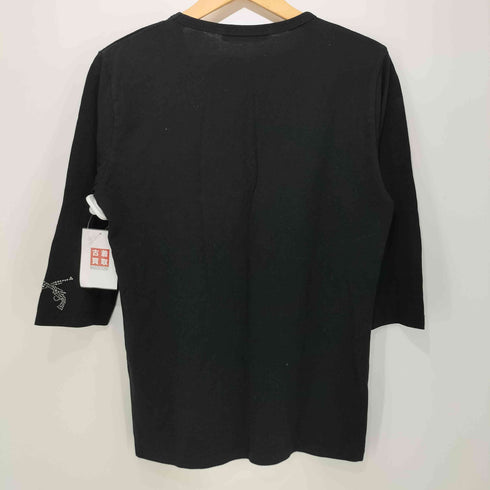 ロアー roar 二丁拳銃 ラインストーンロゴ 7分袖 クルーネックTシャツ メンズ JPN:1