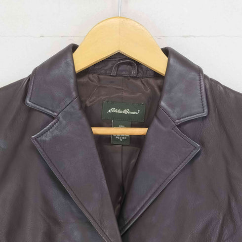 エディーバウアー Eddie Bauer 90~00S レザーテーラードジャケット レディース JPN:S