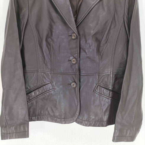 エディーバウアー Eddie Bauer 90~00S レザーテーラードジャケット レディース JPN:S