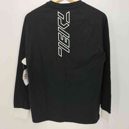 ダファー DUFFER BLACK LABEL 両面プリント 袖切替 クルーネックTシャツ ロンT メンズ import:M