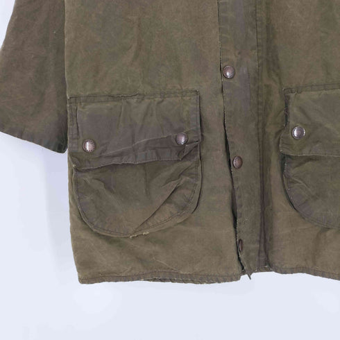 バブアー Barbour 80s England製 GAMEFAIR 裏地チェック ワックスコットン オイルドジャケット YKK棒ジップ 2ワラント メンズ 34