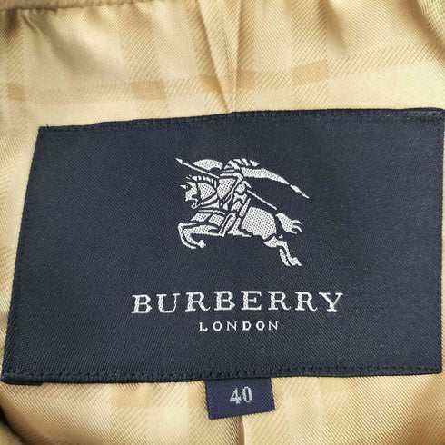 バーバリーロンドン BURBERRY LONDON 裏地チェック柄 アンゴラ混 ウールステンカラーコート メンズ 40