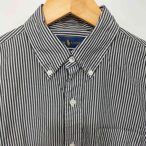 ラルフローレン RALPH LAUREN ストライプ柄 SLIM FIT ボタンダウン コットンロングスリーブシャツ メンズ import:S