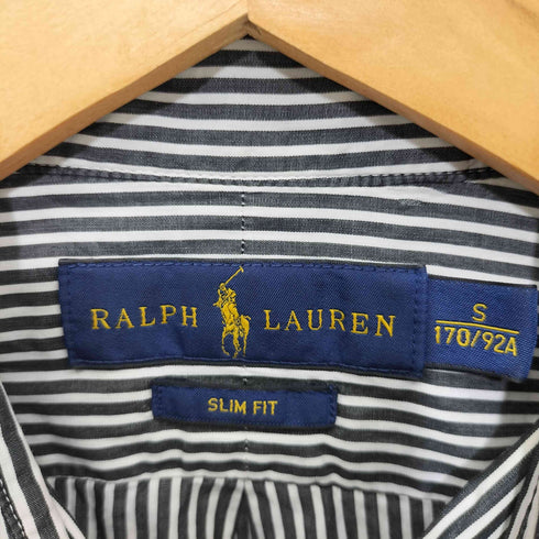 ラルフローレン RALPH LAUREN ストライプ柄 SLIM FIT ボタンダウン コットンロングスリーブシャツ メンズ import:S