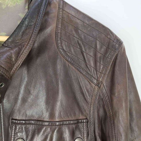 ユナイテッドアローズ UNITED ARROWS 裏地アニマル柄 シープレザー ハーフコート レザー ジャケット メンズ JPN:M