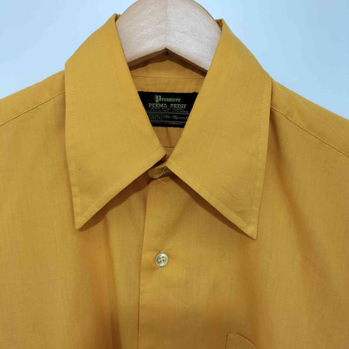 シアーズ Sears 60-70s 黒タグ PERMA PREST コットンポリ 襟芯 ロングポイント ロングスリーブシャツ メンズ