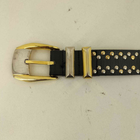 ジャンニヴェルサーチ GIANNI VERSACE MADE IN ITALY メデューサコインボタン スタッズデザインレザーベルト メンズ 80/32