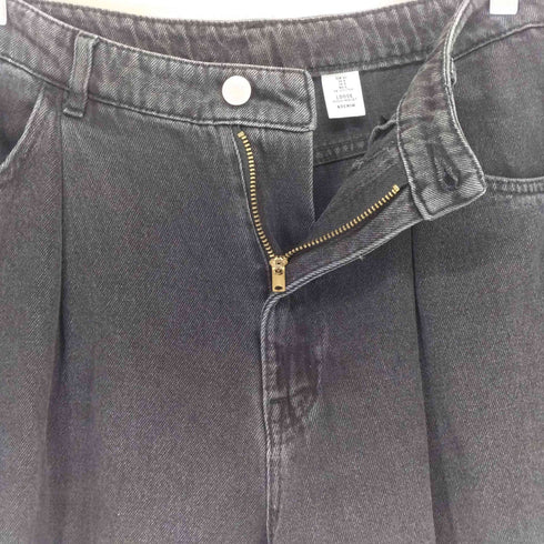 エイチアンドエム H&M LOOSE HIGH WAIST ブラックデニムパンツ メンズ 40