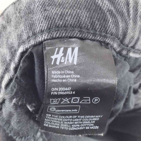 エイチアンドエム H&M LOOSE HIGH WAIST ブラックデニムパンツ メンズ 40