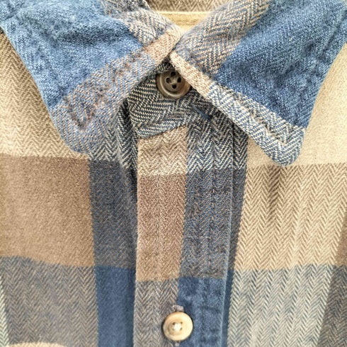 セントジョンズベイ STJOHNS BAY 90S ヘリンボーンL/Sフランネルチェックシャツ メンズ JPN:XL