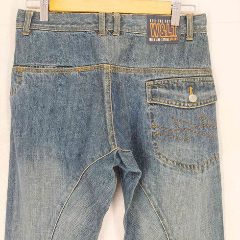 W< Walter Van Beirendonck 裾ペイントデザインデニムパンツ 立体裁断 メンズ 30