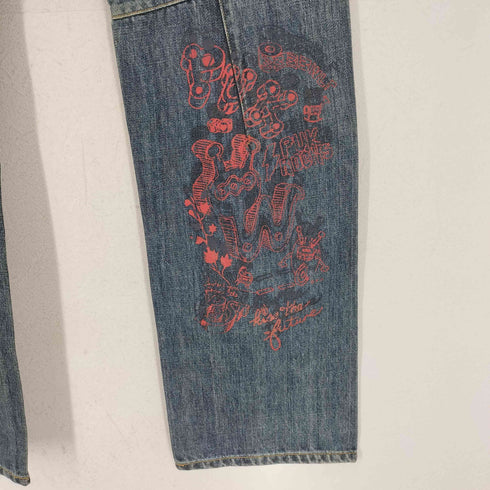 W< Walter Van Beirendonck 裾ペイントデザインデニムパンツ 立体裁断 メンズ 30