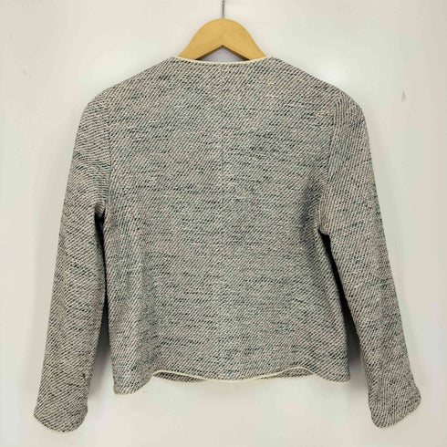 ビューティーアンドユースユナイテッドアローズ BEAUTY & YOUTH UNITED ARROWS 22AW ミックスツイード ツイル 9分袖 ノーカラージャケット レディース JPN:M
