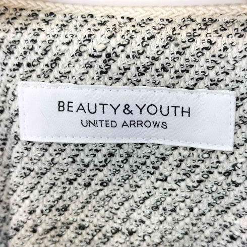 ビューティーアンドユースユナイテッドアローズ BEAUTY & YOUTH UNITED ARROWS 22AW ミックスツイード ツイル 9分袖 ノーカラージャケット レディース JPN:M