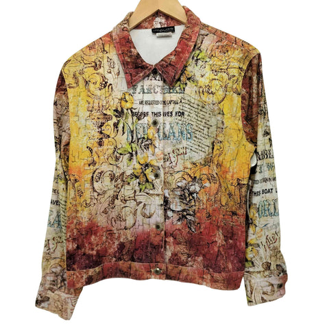 IMPLSE 80-90s USA製 総柄シャツジャケット レディース import:S