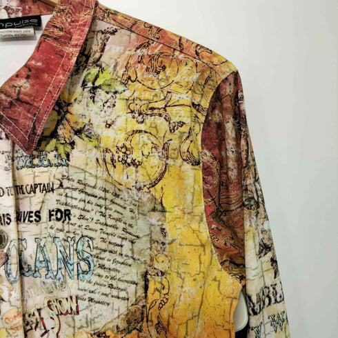 IMPLSE 80-90s USA製 総柄シャツジャケット レディース import:S