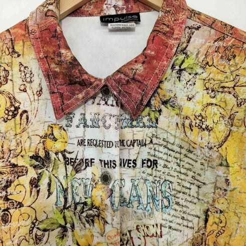 IMPLSE 80-90s USA製 総柄シャツジャケット レディース import:S