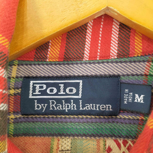 ポロバイラルフローレン Polo by RALPH LAUREN フラップポケット 総柄 ネイティブパッチワーク チェックシャツ レディース JPN:M