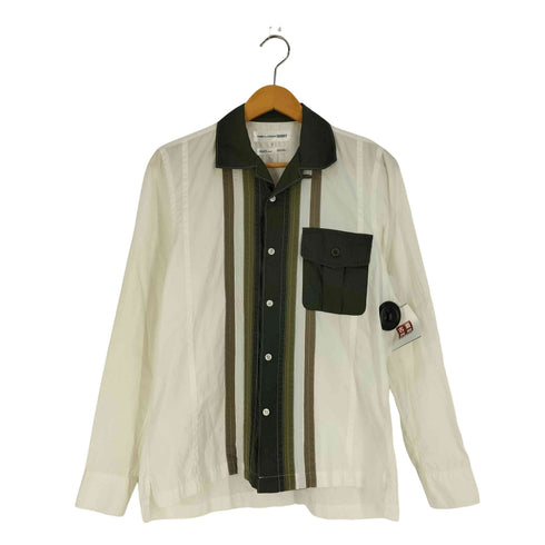 コムデギャルソンシャツ COMME des GARCONS SHIRT フランス製 スイッチングパターン 開襟 オープンカラーシャツ メンズ JPN:S