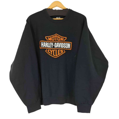 フルーツオブザルーム FRUIT OF THE LOOM Harley-Davidson ワッペンロゴ クルーネックスウェット メンズ JPN:L