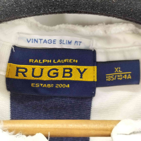 ラグビーラルフローレン Rugby Ralph Lauren VINTAGE SLIM FIT レースアップノーカラーラガーシャツ メンズ JPN:XL