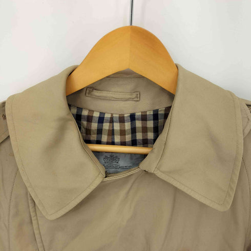アクアスキュータム AQUASCUTUM 80S 英国製 コットン トレンチコート 裏地チェック メンズ UK:36