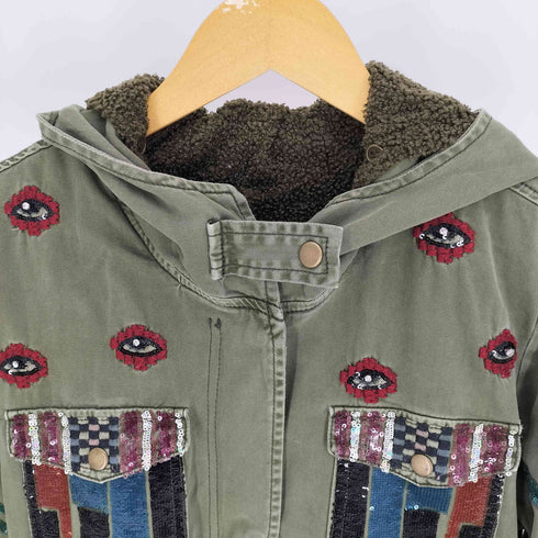 デシグアル Desigual 21AW フード付き ミリタリー モッズ ジャケット Y2K レディース 34