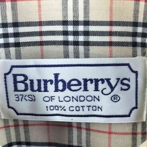 バーバリーズ BURBERRYS OLD ロゴ刺繍 片ポケ ボタンダウンノヴァチェックL/Sシャツ メンズ 37(S)