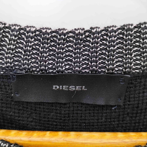 ディーゼル DIESEL レーヨン混 ウール フロント 幾何学柄 オーバーサイズ ニット レディース