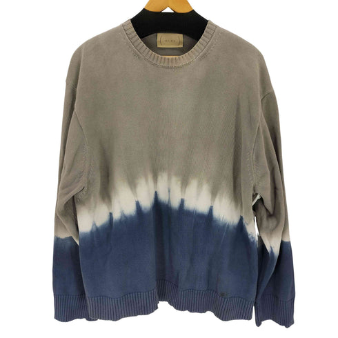 cantate 別注 First Pick Suvin Gold Tie-Dye Horizontal Stripes Knit メンズ