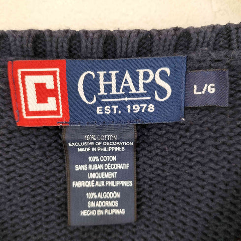 チャップス CHAPS ロゴ刺繍 コットンニット メンズ import:L
