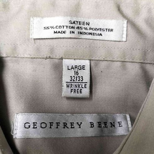 ジェフリービーン GEOFFREY BEENE SATEEN コットン ポリ L/S シャツ メンズ import:L