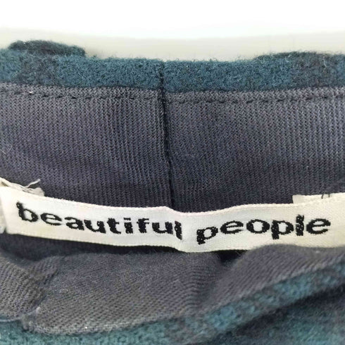 ビューティフルピープル beautiful people ブラックウォッチ ウール タック テーパードパンツ レディース 34