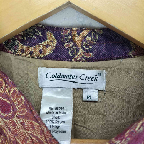 コールドウォータークリーク Coldwater Creek ジャガード織 スタンドカラージャケット レディース PL