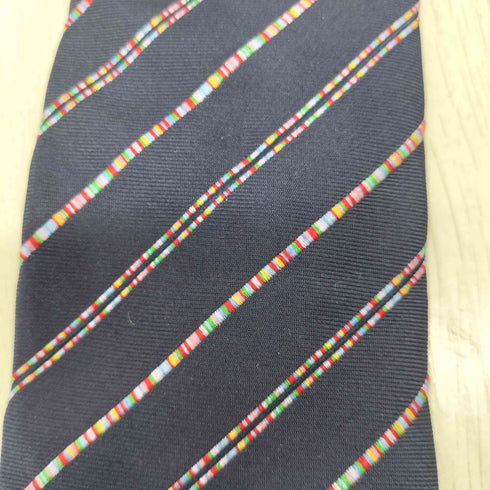 ポールスミス Paul Smith シルク100% マルチストライプ 総柄ネクタイ メンズ