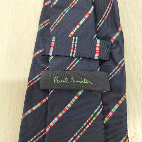 ポールスミス Paul Smith シルク100% マルチストライプ 総柄ネクタイ メンズ