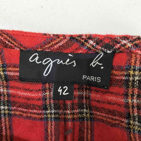アニエスベー agnes b. タータンチェック アシンメトリースカート レディース 42