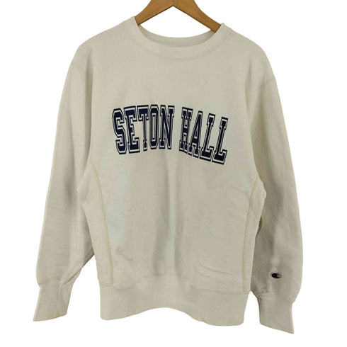 チャンピオン Champion USA製 刺繍タグ REVERSE WEAVE SETON HALL 染み込み クルーネックスウェット メンズ import:L