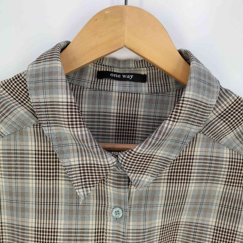 ワンウェイ one way チェック柄 ビックシルエット シャツ レディース JPN:M