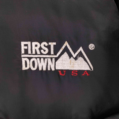 ファーストダウン FIRST DOWN 雪山タグ フーデッド ダウンジャケット メンズ M