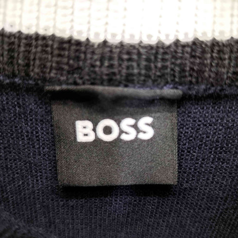 ボス BOSS Ladamo 背面切替 ハーフジップアップ ニット メンズ import:S