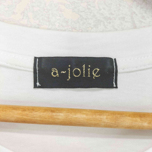 アジョリー a-jolie フェイクパールサングラスフェイスTシャツ レディース FREE